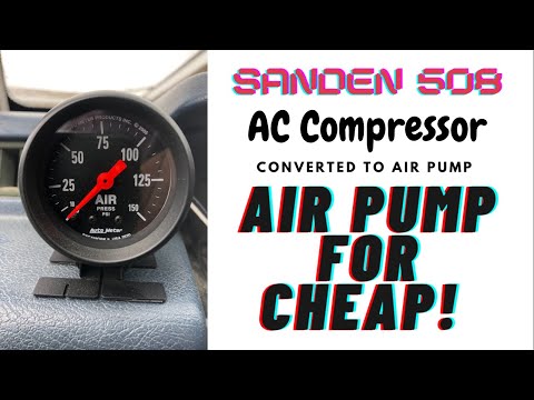 On board air compressor for Mitsubishi Mighty Max; Sanden 508 AC compressor converted to air pump