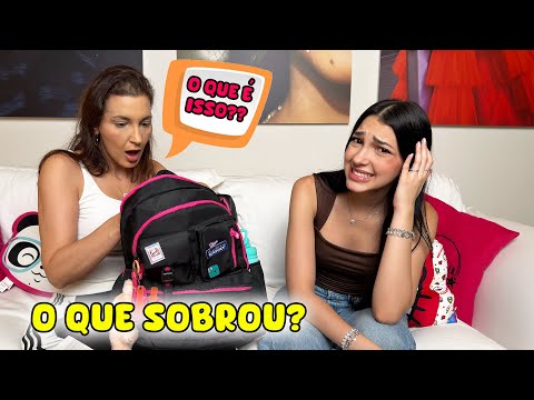 MINHA MÃE REAGINDO AO QUE SOBROU DO MEU MATERIAL ESCOLAR