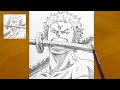 How To Draw Zoro From One Piece Step By Step Easy Anime Drawing Roronoa Zoro Sketch