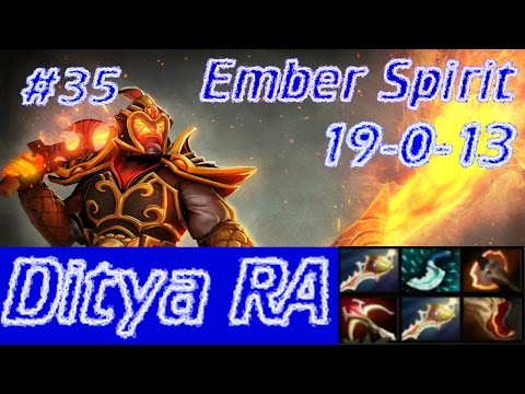 #35 Dota2 Top MMR- Ditya RA plays Ember Spirit - (19-0-13) - Full game