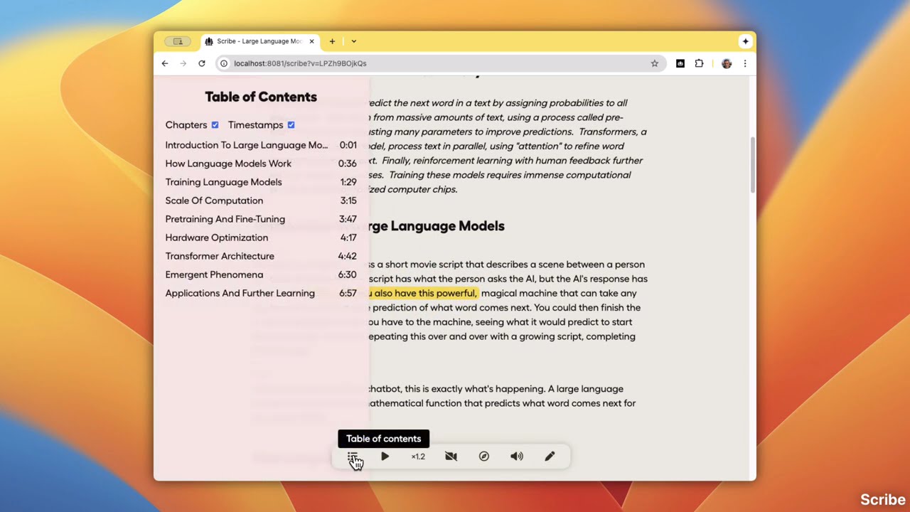 Scribe Instant YouTube Transcripts