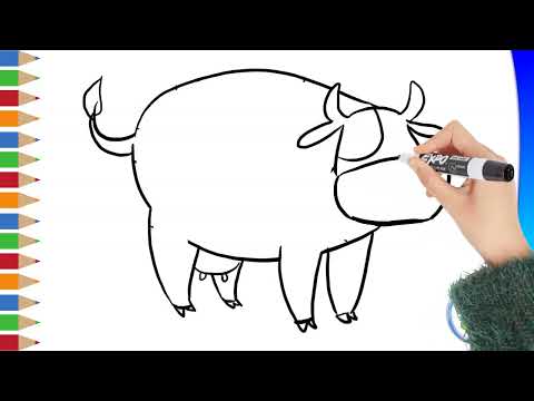 COMO DESENHAR UMA VACA FOFA | FÁCIL PASSO A PASSO - APRENDA A DESENHAR