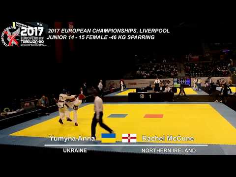 EUROPEAN ITF TAEKWON-DO CHAMPIONSHIPS 2017. Rachel McCune Northern Ireland vs Yumyna Anna UKR