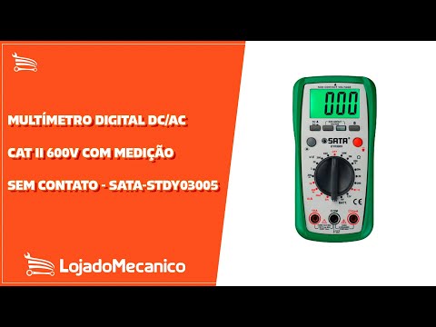 Multímetro Digital DC/AC CAT II 600V com Medição Sem Contato - Video