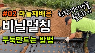 [마늘재배 #02] 마늘재배용 두둑만들고 비닐멀칭하기 / 친환경 미생물 시비하기 / 유산균, 효모균, 고초균…