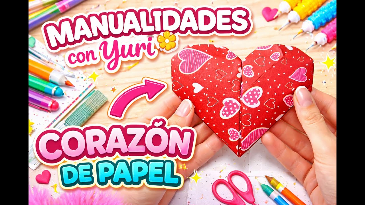 👉 Cómo hacer un CORAZÓN de PAPEL fácil 💖 | Manualidades con Yuri