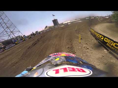 GoPro HD: James Stewart Lap 1 Moto 1 - Hangtown MX Lucas Oil Pro Motocross Championship 2014