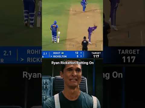 Ryan Rickelton Fifty ☠️ #shorts #cricket #ipl #ryanrickelton #mivskkr