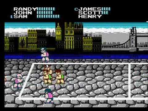 Super Dodgeball (NES) Hard Difficulty -  part 1 of 3