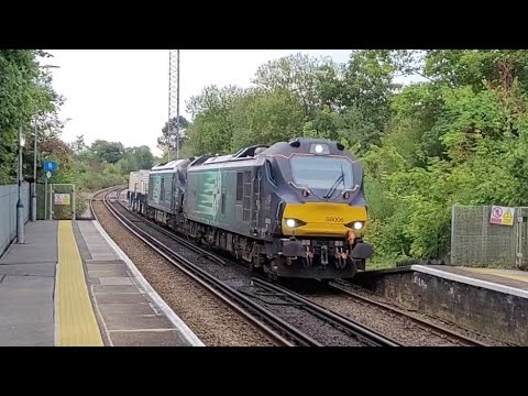DRS 6M95 Dungeness Nuclear Flask Train With 88006 And 68033 Passing Through Hollingbourne 4/9/24