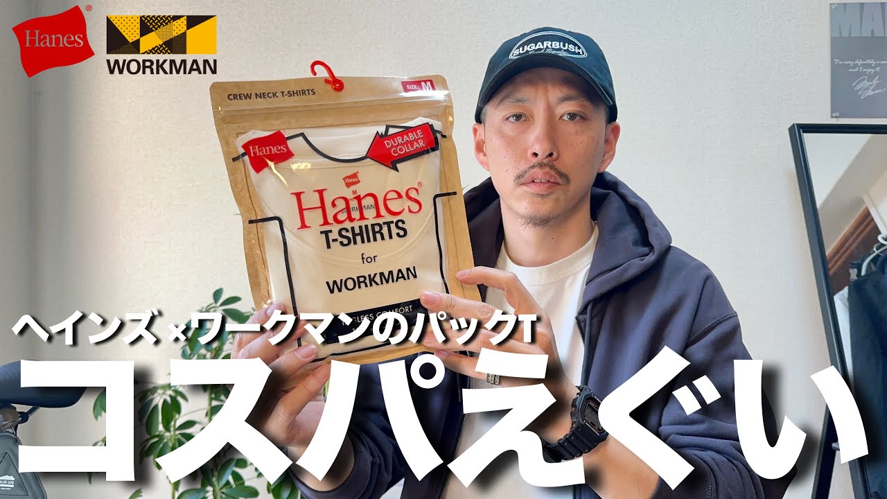 【白T】ワークマンのヘインズコラボのパックTが想像以上でリピート買い確定しました【Hanes×WORKMAN / コスパ最強】