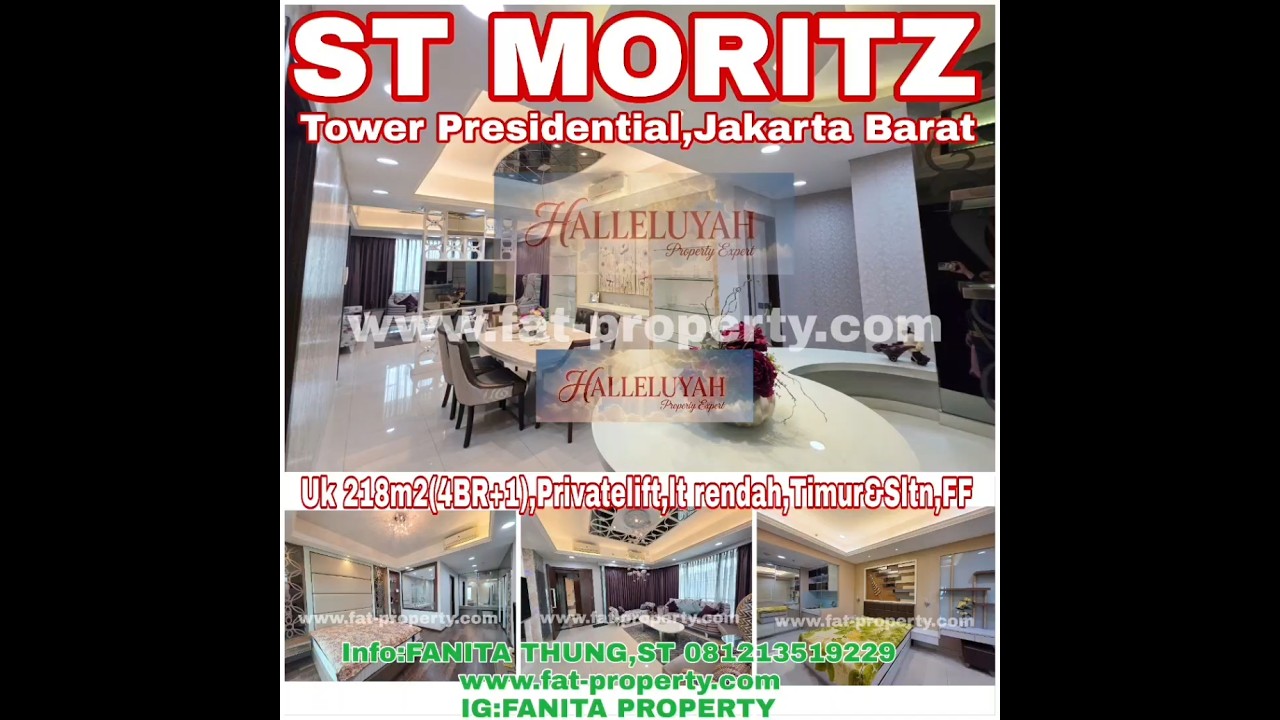 Mewah! Dijual Apartment St Moritz Tower Presidential, Jl Puri Indah,Jakarta Barat.