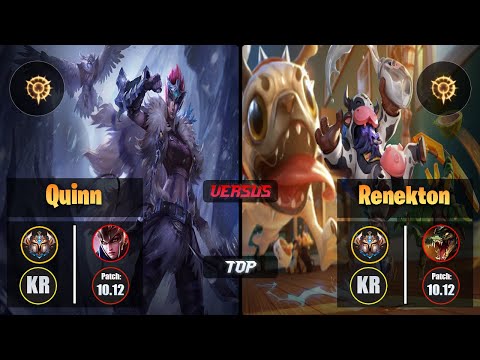 Challenger QUINN [Press the Attack] (Top) VS  RENEKTON - Challenger KR Patch 10.12