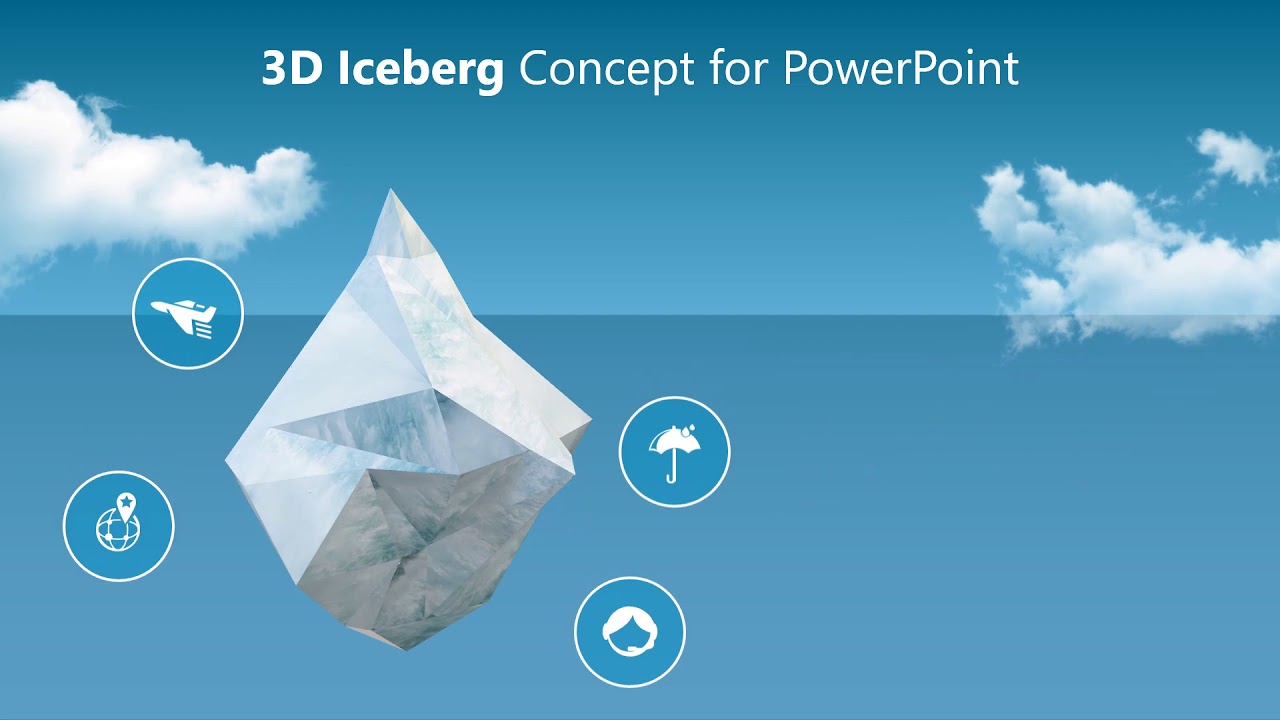 Free 3D Object Animated Iceberg Metaphor PowerPoint Template