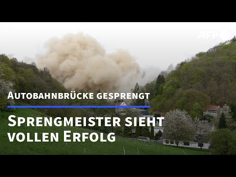 Rahmedetalbrücke in NRW erfolgreich gesprengt | AFP