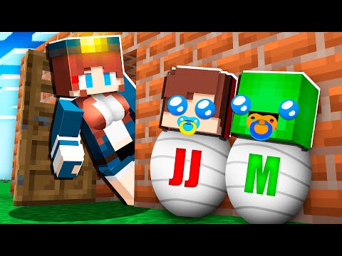 JJ and Mikey BECAME Children ! POLICE JJ GIRL is MOM ! - in Minecraft (Maizen)
