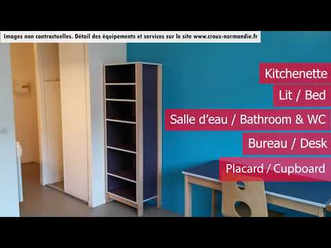 Logement T1 de 20m² résidence TRISTAN  Hérouville- Saint-Clair - Crous Normandie