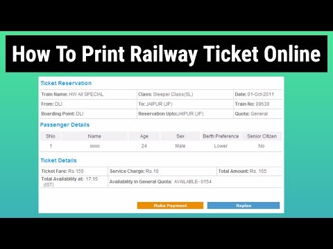 Print Railway Ticket Online