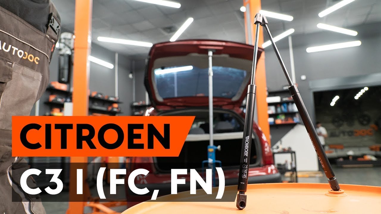 Slik bytter du bakluke demper på en Citroen C3 1 – veiledning