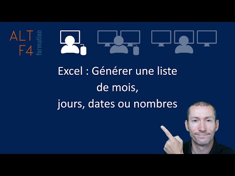 Excel - Générer une liste de mois, jours, dates ou nombres