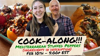 LIVE Cook-Along: Mediterranean Stuffed Peppers (Plant-Based & Oil-Free!)