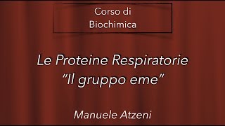 Le proteine respiratorie - il gruppo eme - L37