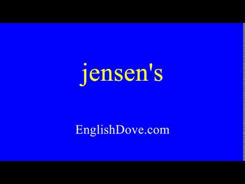 How to pronounce jensen's in American English.