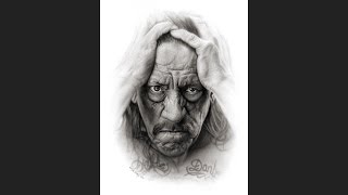 Danny Trejo as Machete - Dry Brush Drawing by Gergely Kanyog, Music: Ozone Mama