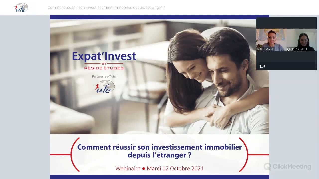 En partenariat avec l’Union des Français de l’Étranger – Comment réussir son investissement immobilier depuis l’étranger ? (Octobre 2021)