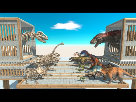 ⚡ King SKELETON T-Rex vs King T-Rex on Arena - 🦖 Animal Revolt Battle Simulator 🦕