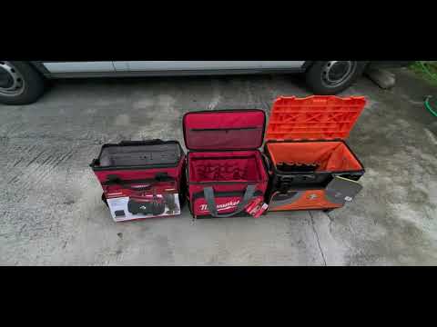 milwaukee 18" vs husky 18" vs Klein 20" rolling tool bag