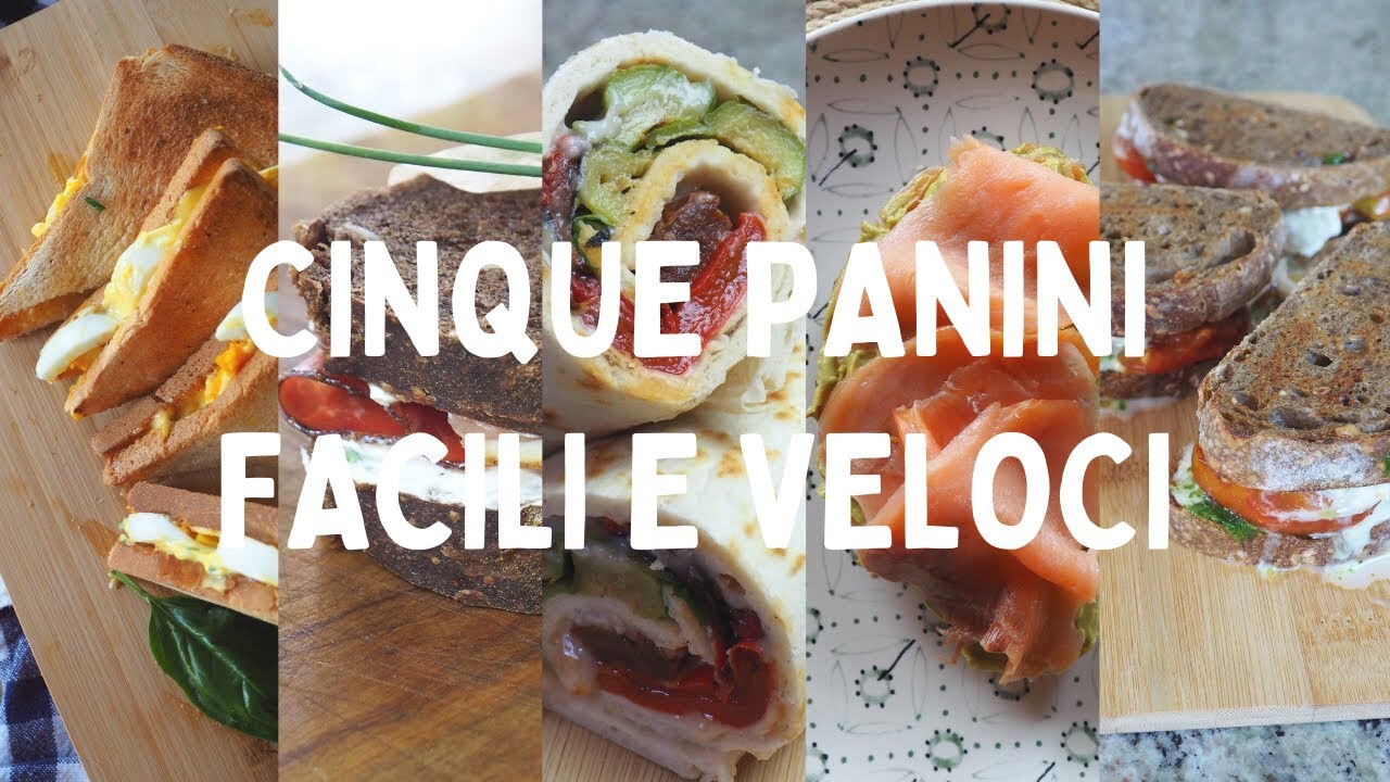 CINQUE PANINI semplici e buonissimi | IDEE PASTO VELOCI e COMPLETE