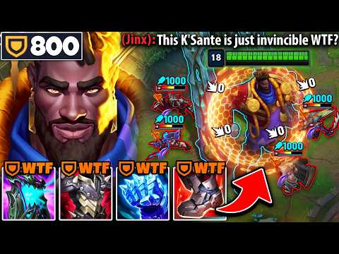 The enemy picked all AD champs, so I stacked over 800 armor on K'Sante (100K+ DAMAGE BLOCKED)