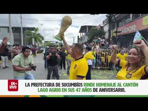 PREFECTO YOFRE POMA Y SU BANDA DE PAZ PONE LA ALEGRÍA EN LOS  47 AÑOS DE CANTONIZACIÓN DE LAGO AGRIO