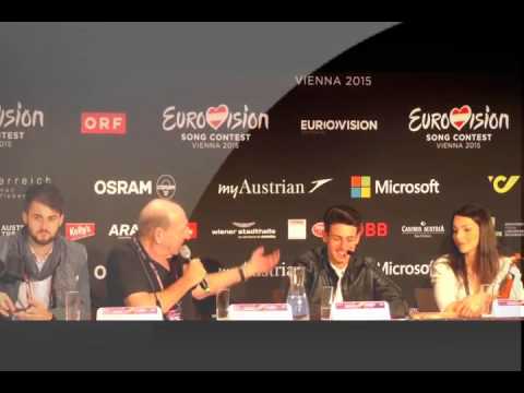 Eurovision Press Conference   San Marino Anita Simoncini and Michele Perniola   Eurovision 2015