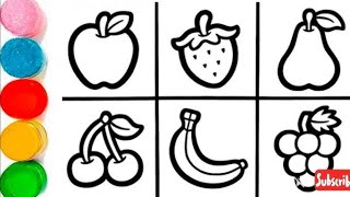 Fruits Drawing Painting and Coloring For Kids and Toddlers |