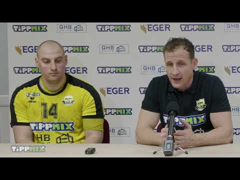 A QHB-Eger–Dabas KC Magyar Kupa-mérkőzést (25–30) követő sajtótájékoztató