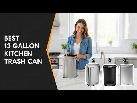 13 Gallon White Kitchen Trash Can
