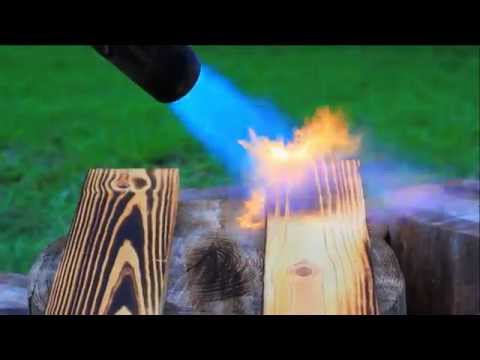 Flash Burning a Yellow Pine Wood Picnic Table