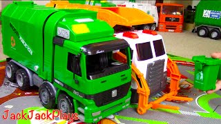 Garbage Truck Videos for Children: Green Kawo Toy UNBOXING - Jack Jack Playing with Lego Trash