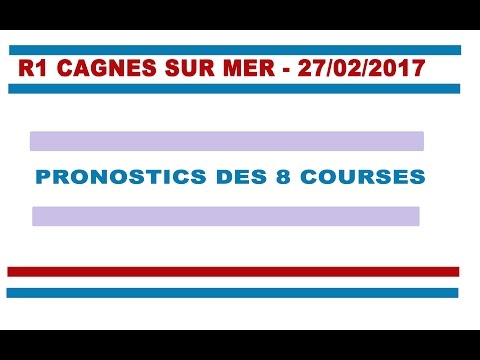 PRONOSTICS COURSES  - REUNION 1 - CAGNES SUR MER - 27/02/2017