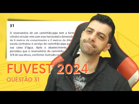FUVEST 2024 - Q31 - O reservatório de um caminhão-pipa tem a forma de um cilindro circular reto com