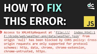 How To Fix: &quot;null has been blocked by CORS policy&quot; Error in JavaScript AJAX