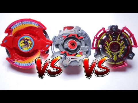 BEYBLADE BATTLE | Exceed Evil Eye (BURST) VS Death Gargoyle (PLASTIC) VS Bloody Devil (HMS)