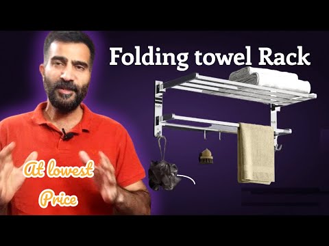 Stainless steel chrome double dacker folding towel rack