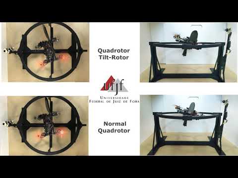 Normal Quadrotor and Quadrotor Tilt-Rotor in a Gyroscopic Test Bench Experiment - Grin UFJF