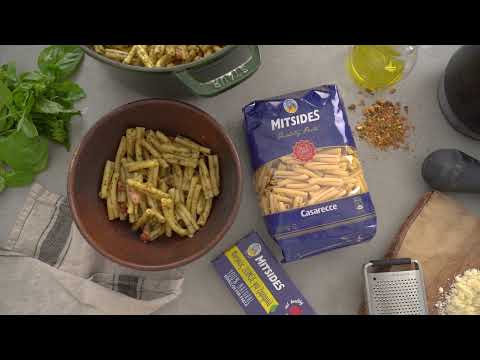 Casarecce with pistachio pesto & pancetta