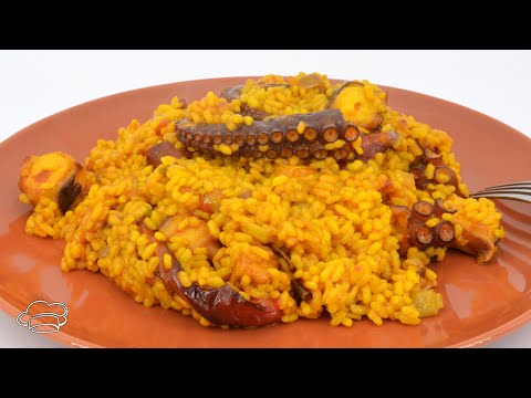 RECETA DE ARROZ CON PULPO EN PAELLA🥘🐙 Perfecto PARA UNA FIESTA 🪅🎉🥳