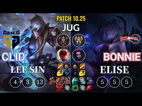 GEN Clid Lee Sin vs KT Bonnie Elise Jungle - KR Patch 10.25