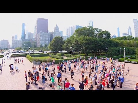 Viviana's Chicago Flute Flash Mob (feat. drone video footage)